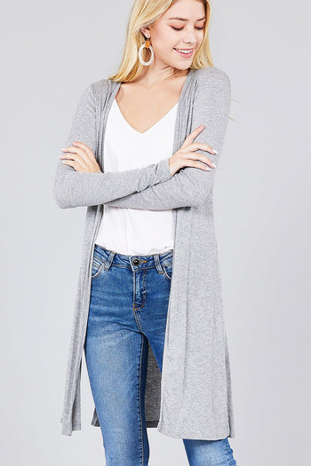 Side Slit Tunic Cardigan - Deals Kiosk