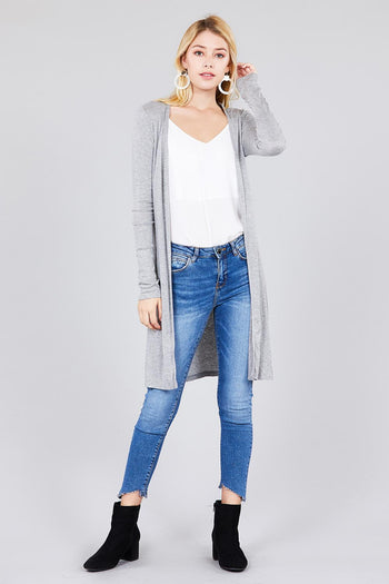 Side Slit Tunic Cardigan - Deals Kiosk