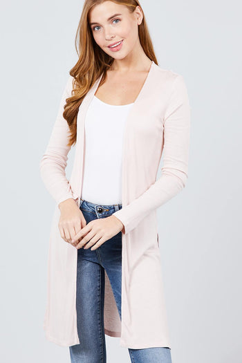 Side Slit Tunic Cardigan - Deals Kiosk