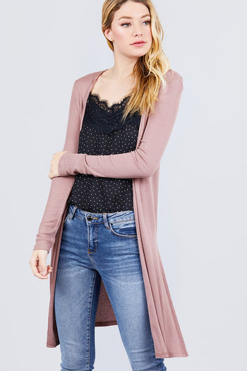 Side Slit Tunic Cardigan - Deals Kiosk