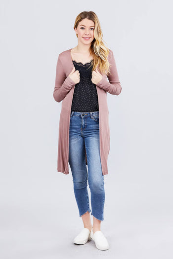 Side Slit Tunic Cardigan - Deals Kiosk