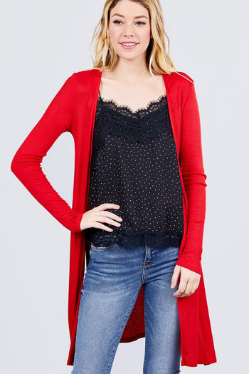 Side Slit Tunic Cardigan - Deals Kiosk
