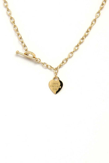 Fashion Heart Pendant Metal Toggle Clasp Necklace - Deals Kiosk