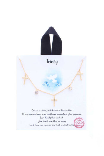Trinity Cross Charm Message Necklace - Deals Kiosk