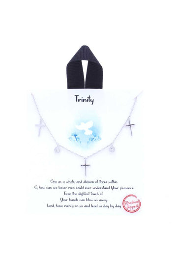 Trinity Cross Charm Message Necklace - Deals Kiosk