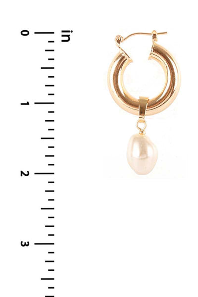 Pearl Dangle Huggie Earring - Deals Kiosk