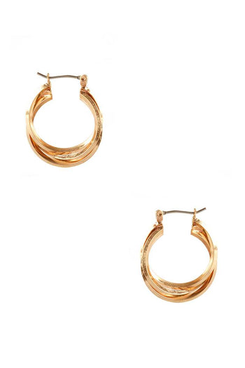 Metal Twist Ring Hoop Earring - Deals Kiosk