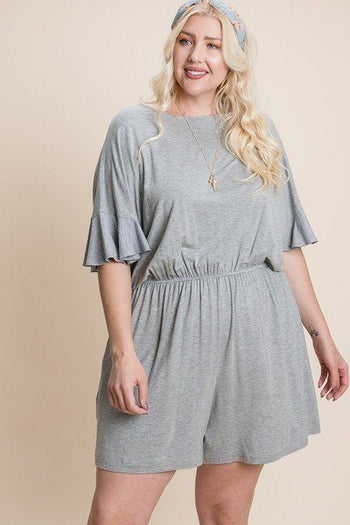 Plus Size Solid Rayon Modal Mini Romper - Deals Kiosk
