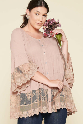 Solid Woven Button-down Blouse - Deals Kiosk