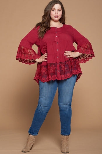 Solid Woven Button-down Blouse - Deals Kiosk