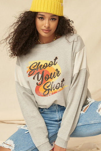 A French Terry Knit Graphic Sweatshirt - Deals Kiosk