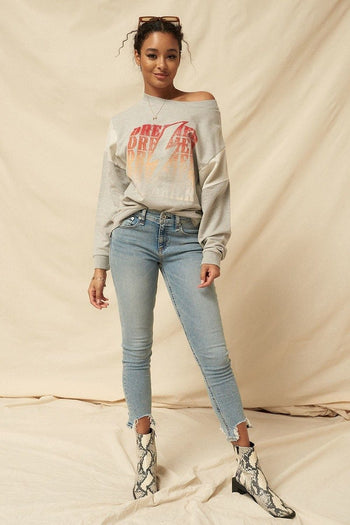 A French Terry Knit Graphic Sweatshirt - Deals Kiosk