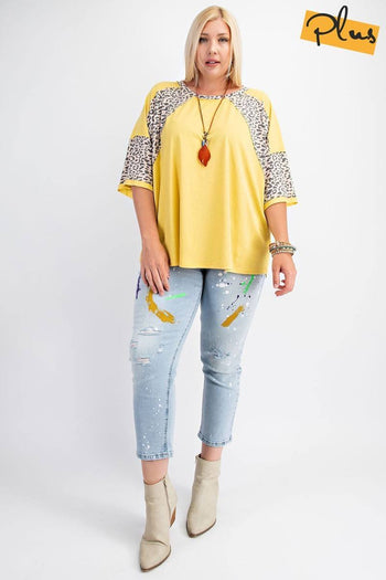 Soft Poly Cotton Animal Print Mix Loose Fit Top - Deals Kiosk