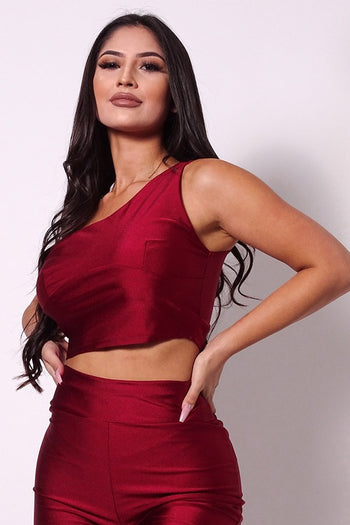 Sleeveless One Shoulder Bustier Crop Top - Deals Kiosk