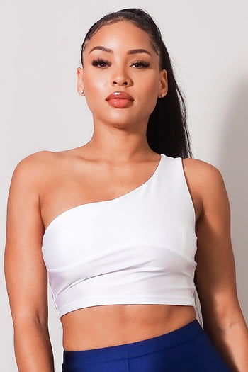 Sleeveless One Shoulder Bustier Crop Top - Deals Kiosk