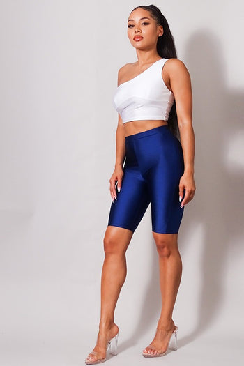 Sleeveless One Shoulder Bustier Crop Top - Deals Kiosk