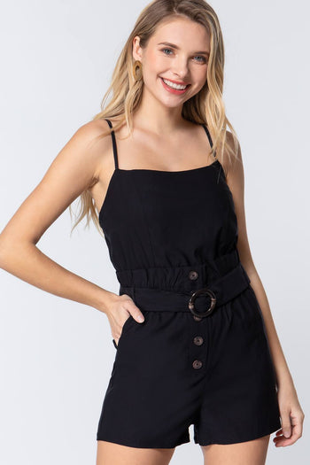 Cami Strp Belted Romper - Deals Kiosk