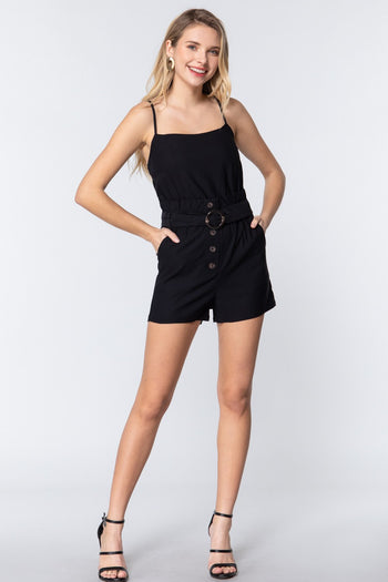Cami Strp Belted Romper - Deals Kiosk
