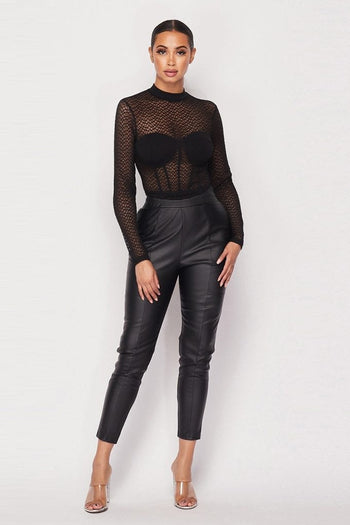 Sexy Mesh Mock Neck Top - Deals Kiosk