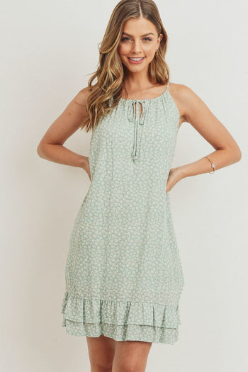 Ruffled Floral Sleeveless Dress - Deals Kiosk