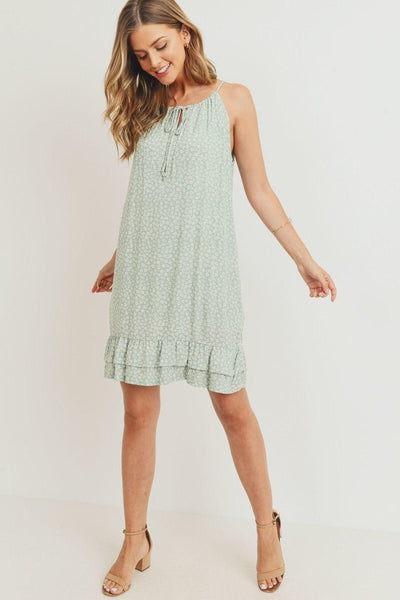 Ruffled Floral Sleeveless Dress - Deals Kiosk