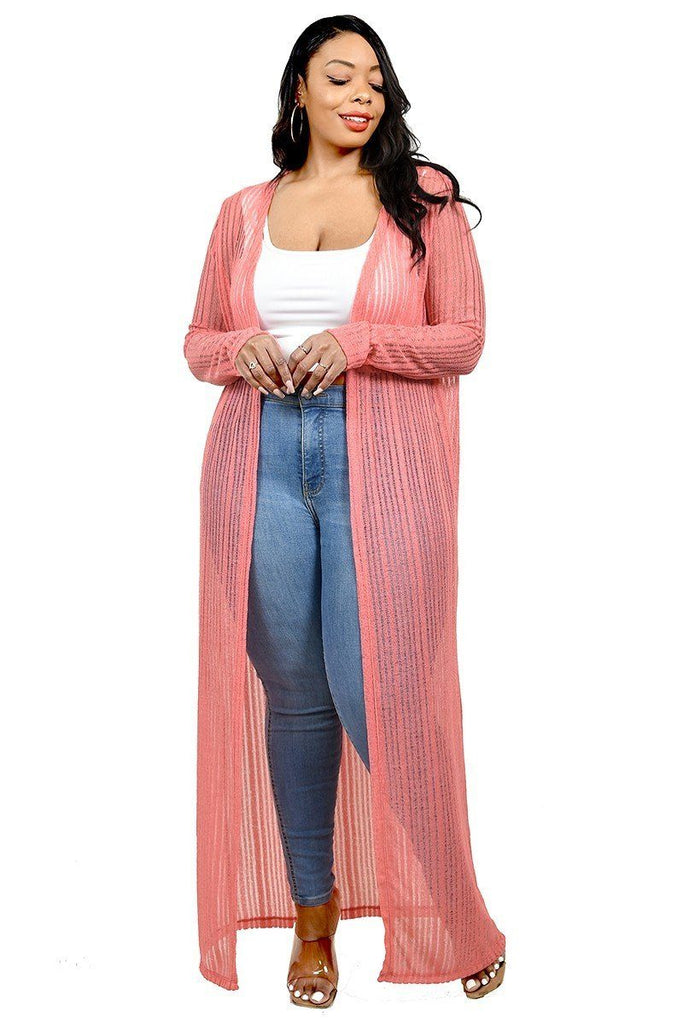 Plus Light Weight Knitted Cardigan - Deals Kiosk