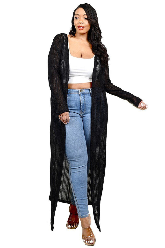 Plus Light Weight Knitted Cardigan - Deals Kiosk