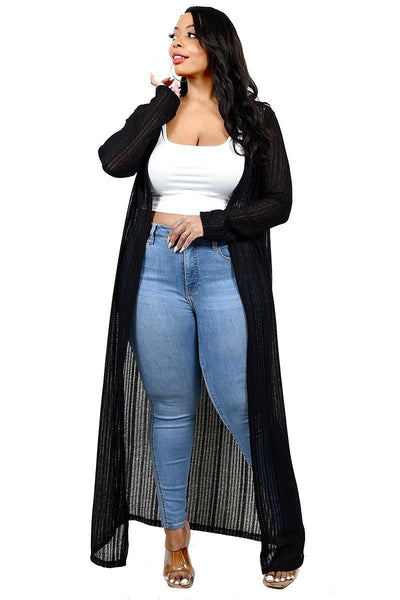 Plus Light Weight Knitted Cardigan - Deals Kiosk