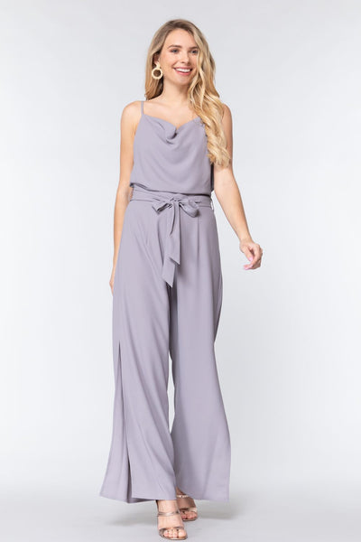 Cowl Neck Cami Woven Jumpsuit - Deals Kiosk