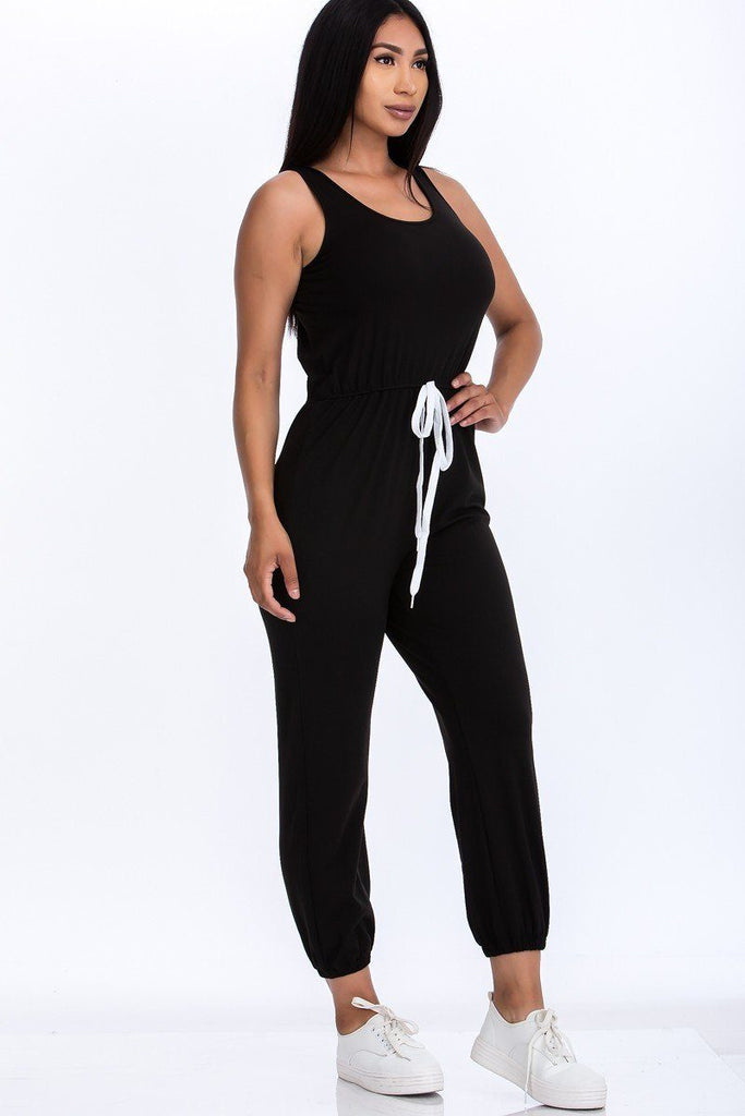 Elasticized Waist Jogger Jumpsuit - Deals Kiosk