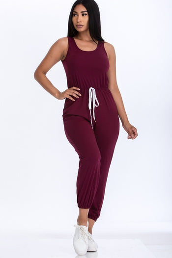 Elasticized Waist Jogger Jumpsuit - Deals Kiosk