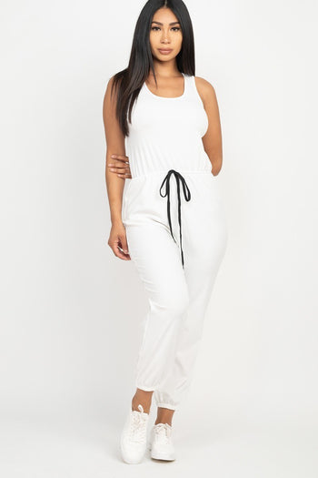 Elasticized Waist Jogger Jumpsuit - Deals Kiosk