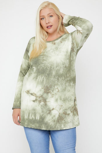 Tie Dye Tunic Featuring A Round Neck Top - Deals Kiosk