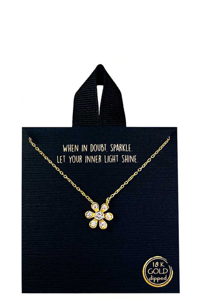 18k Gold Rhodium Dipped Flower Pendant Necklace - Deals Kiosk