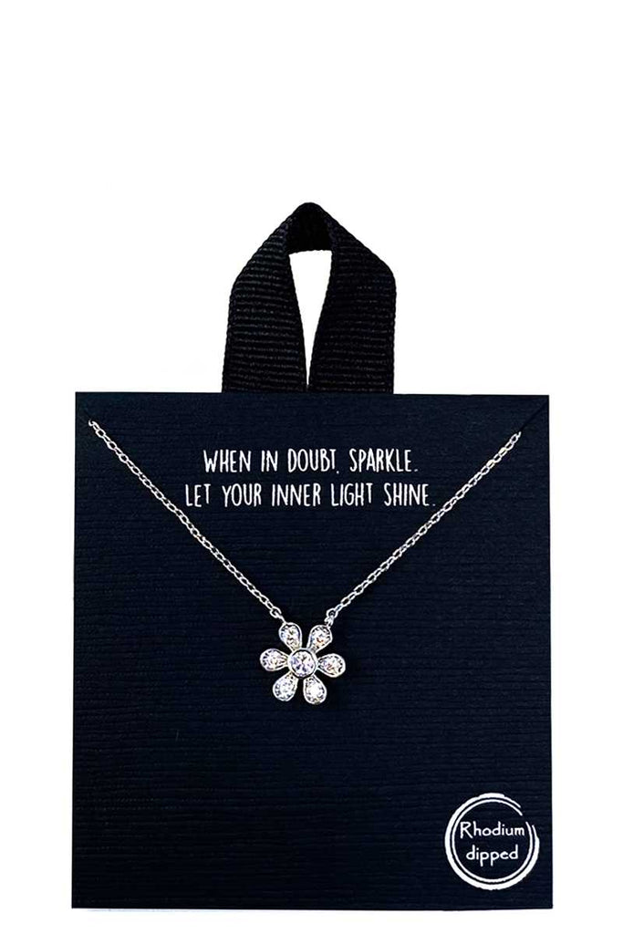 18k Gold Rhodium Dipped Flower Pendant Necklace - Deals Kiosk