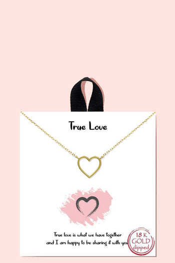 18k Gold Rhodium Dipped True Love Pendant Necklace - Deals Kiosk