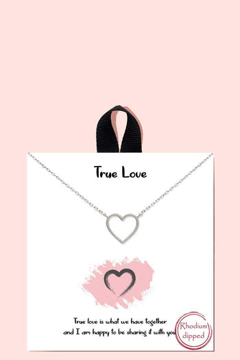 18k Gold Rhodium Dipped True Love Pendant Necklace - Deals Kiosk