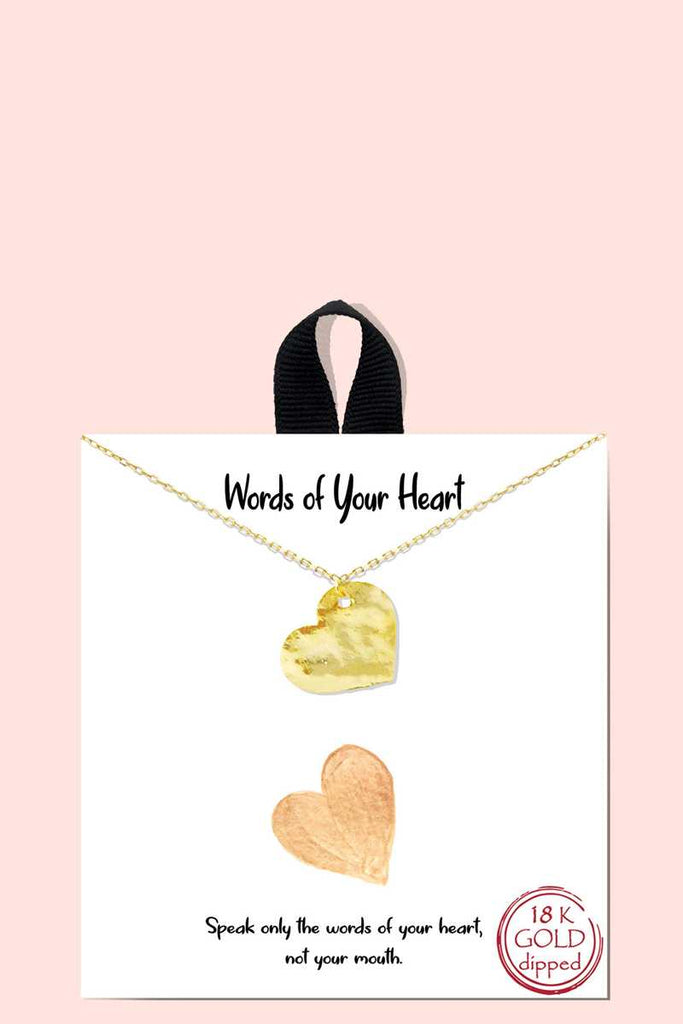 18k Gold Rhodium Dipped Words Of Your Heart Necklace - Deals Kiosk