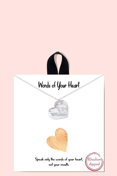 18k Gold Rhodium Dipped Words Of Your Heart Necklace - Deals Kiosk