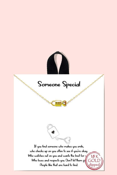 18k Gold Rhodium Dipped Someone Special Pendant Necklace - Deals Kiosk