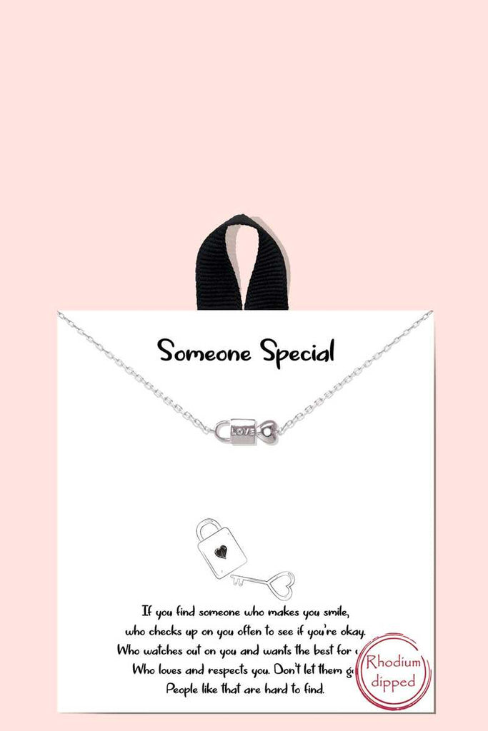 18k Gold Rhodium Dipped Someone Special Pendant Necklace - Deals Kiosk