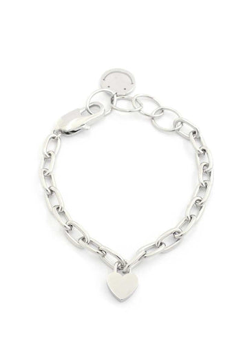 Sodajo Heart Charm Oval Link Bracelet - Deals Kiosk