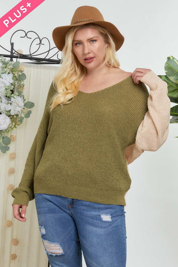 Color Block V Neck Sweater - Deals Kiosk