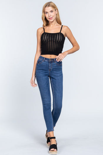 Pointelle Sweater Cami Top - Deals Kiosk