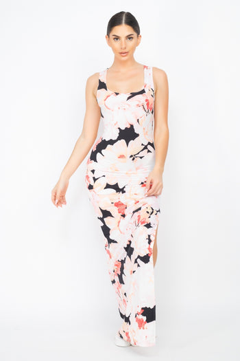 Floral Silted Maxi Dress - Deals Kiosk