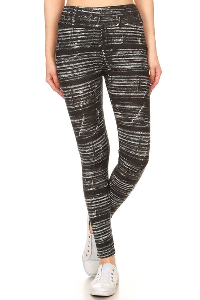 Yoga Style Banded Lined Multicolor Print, Full Length Leggings In A Slim Fitting Style With A Banded High Waist - Deals Kiosk