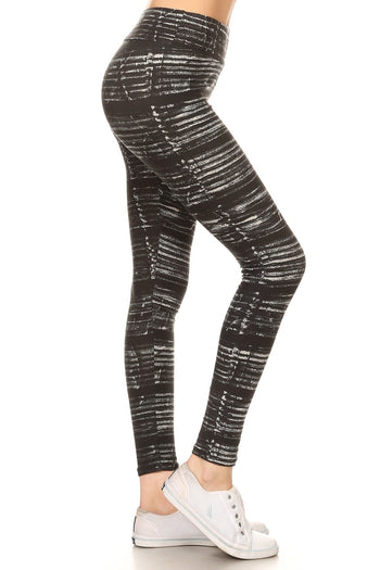 Yoga Style Banded Lined Multicolor Print, Full Length Leggings In A Slim Fitting Style With A Banded High Waist - Deals Kiosk