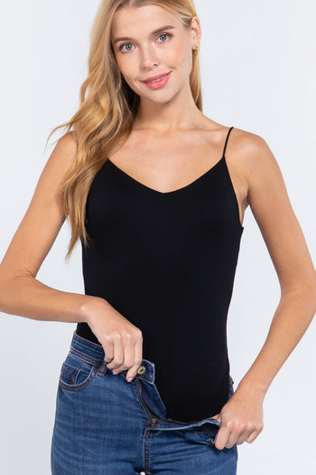 V-neck 2 Ply Cami Bodysuit - Deals Kiosk
