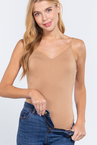 V-neck 2 Ply Cami Bodysuit - Deals Kiosk