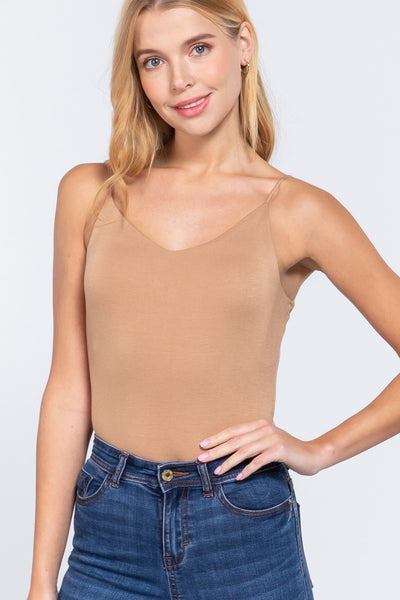 V-neck 2 Ply Cami Bodysuit - Deals Kiosk